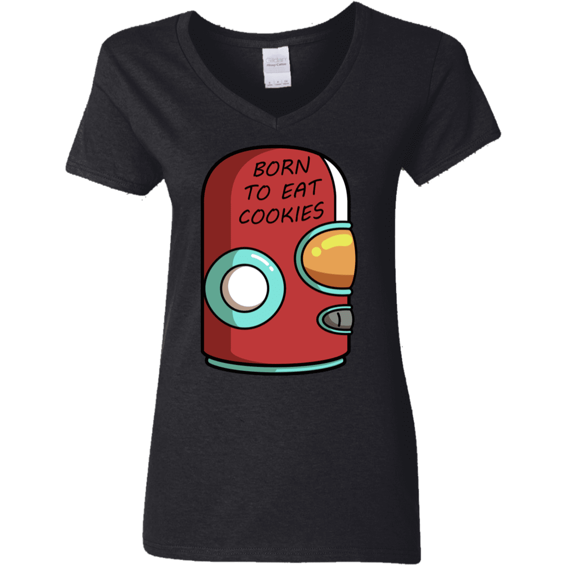 T-Shirts Black / S Final Space Gary Born To Eat Cookies Women's V-Neck T-Shirt