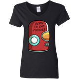 T-Shirts Black / S Final Space Gary Born To Eat Cookies Women's V-Neck T-Shirt