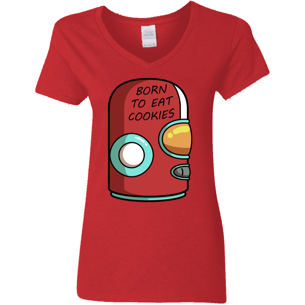 T-Shirts Red / S Final Space Gary Born To Eat Cookies Women's V-Neck T-Shirt