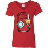 T-Shirts Red / S Final Space Gary Born To Eat Cookies Women's V-Neck T-Shirt