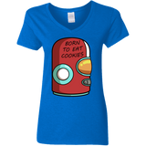 T-Shirts Royal / S Final Space Gary Born To Eat Cookies Women's V-Neck T-Shirt