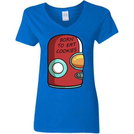 T-Shirts Royal / S Final Space Gary Born To Eat Cookies Women's V-Neck T-Shirt