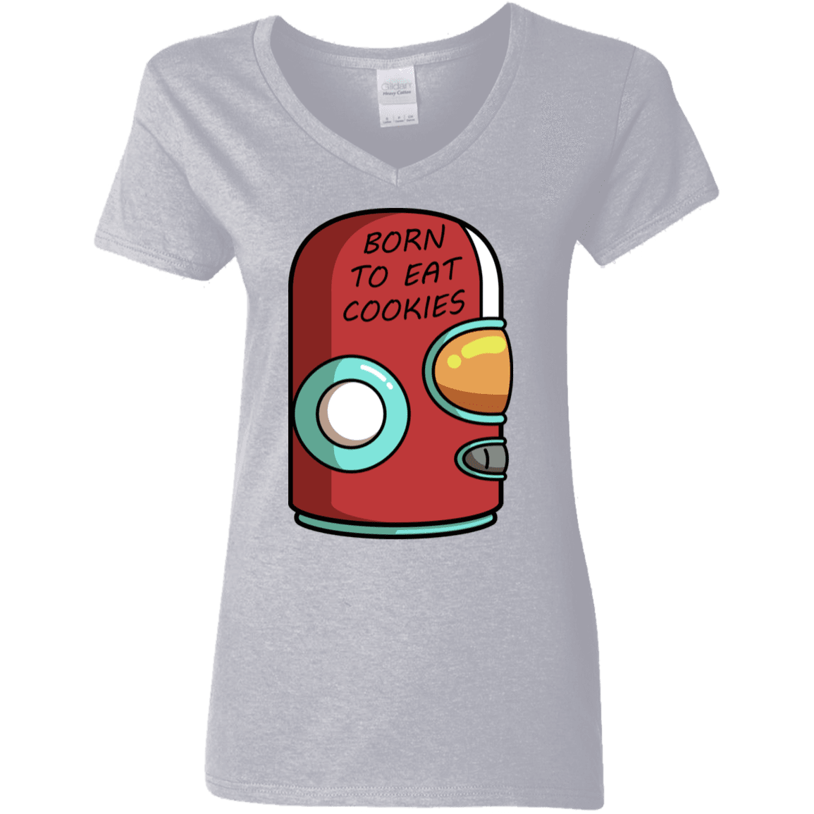 T-Shirts Sport Grey / S Final Space Gary Born To Eat Cookies Women's V-Neck T-Shirt