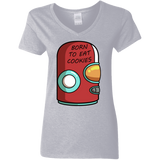 T-Shirts Sport Grey / S Final Space Gary Born To Eat Cookies Women's V-Neck T-Shirt