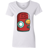 T-Shirts White / S Final Space Gary Born To Eat Cookies Women's V-Neck T-Shirt