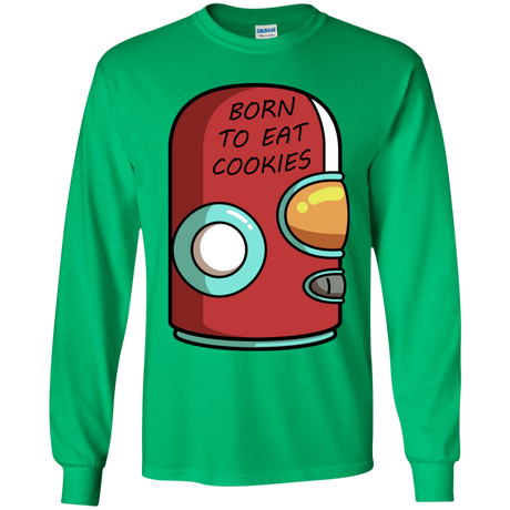 T-Shirts Irish Green / YS Final Space Gary Born To Eat Cookies Youth Long Sleeve T-Shirt