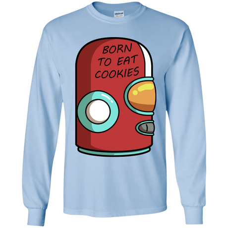 T-Shirts Light Blue / YS Final Space Gary Born To Eat Cookies Youth Long Sleeve T-Shirt