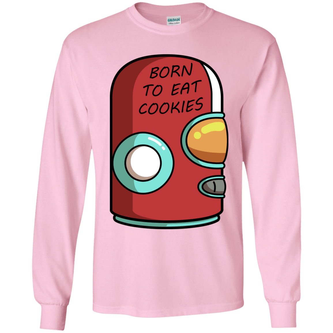 T-Shirts Light Pink / YS Final Space Gary Born To Eat Cookies Youth Long Sleeve T-Shirt