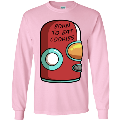 T-Shirts Light Pink / YS Final Space Gary Born To Eat Cookies Youth Long Sleeve T-Shirt