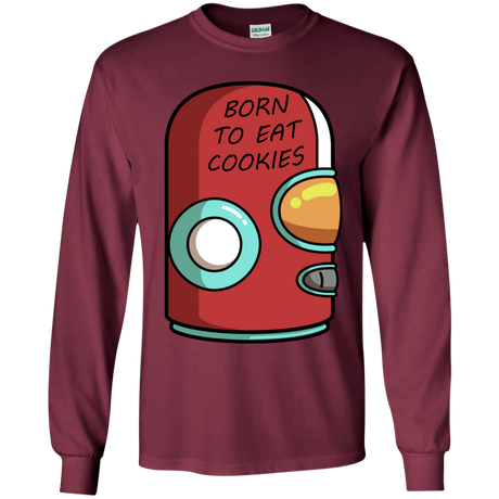 T-Shirts Maroon / YS Final Space Gary Born To Eat Cookies Youth Long Sleeve T-Shirt