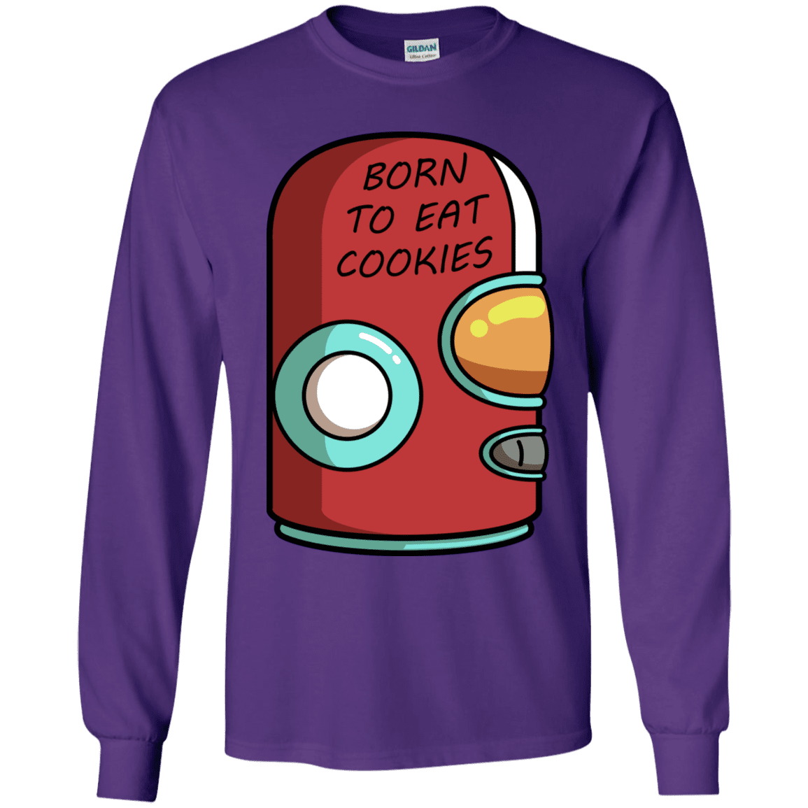 T-Shirts Purple / YS Final Space Gary Born To Eat Cookies Youth Long Sleeve T-Shirt