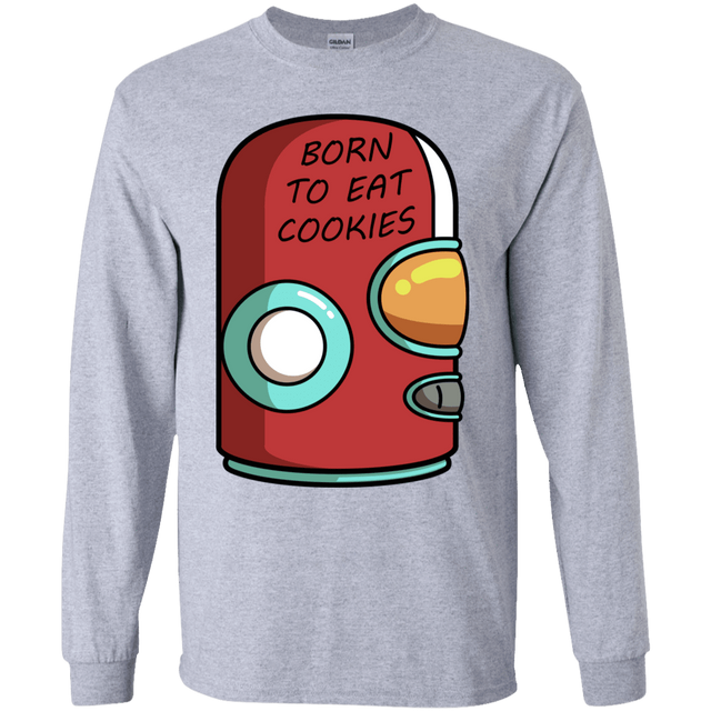 T-Shirts Sport Grey / YS Final Space Gary Born To Eat Cookies Youth Long Sleeve T-Shirt