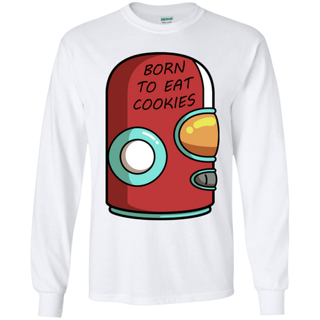 T-Shirts White / YS Final Space Gary Born To Eat Cookies Youth Long Sleeve T-Shirt