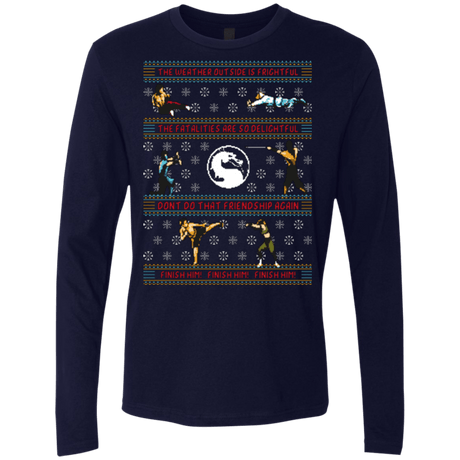 T-Shirts Midnight Navy / Small Finish Him Finish Him Finish Him Men's Premium Long Sleeve