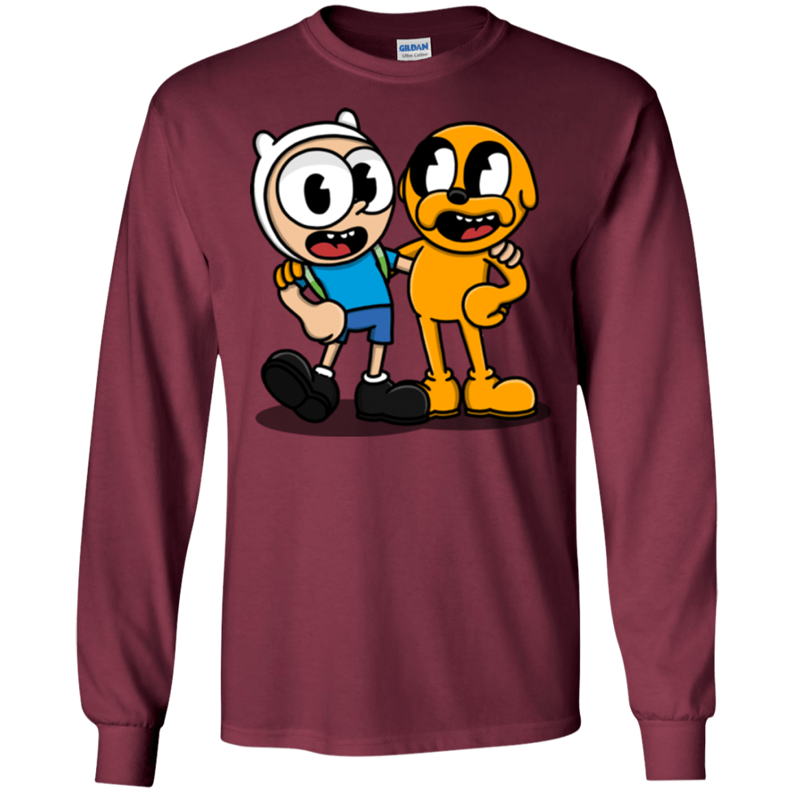 T-Shirts Maroon / S Finnhead and Jakeman Men's Long Sleeve T-Shirt