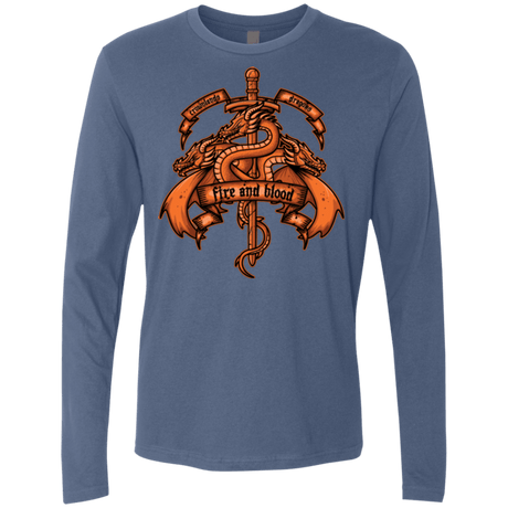 T-Shirts Indigo / Small FIRE AND BLOOD Men's Premium Long Sleeve