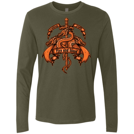 T-Shirts Military Green / Small FIRE AND BLOOD Men's Premium Long Sleeve