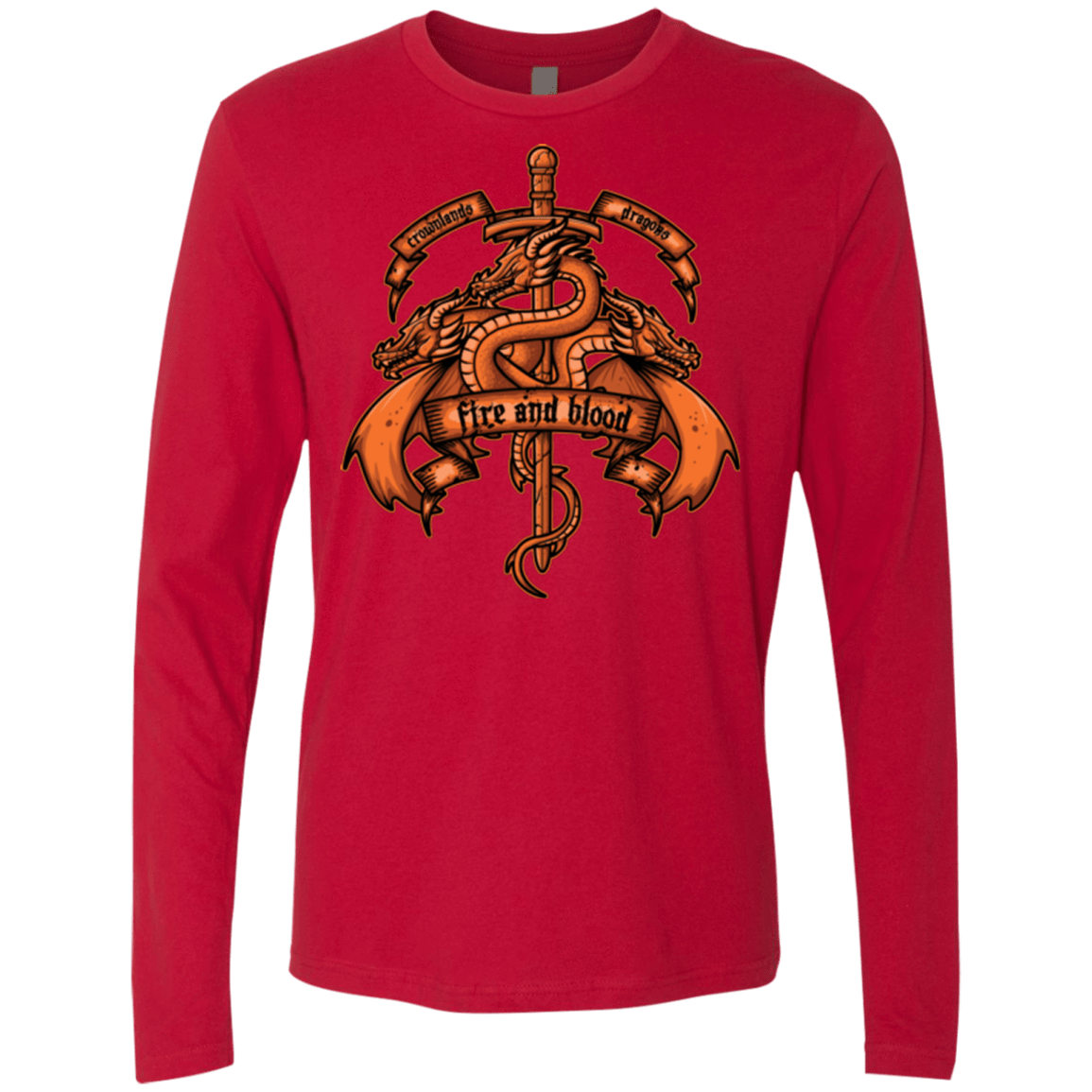 T-Shirts Red / Small FIRE AND BLOOD Men's Premium Long Sleeve