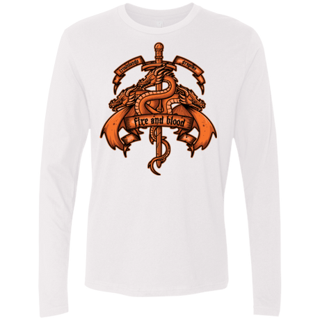 T-Shirts White / Small FIRE AND BLOOD Men's Premium Long Sleeve