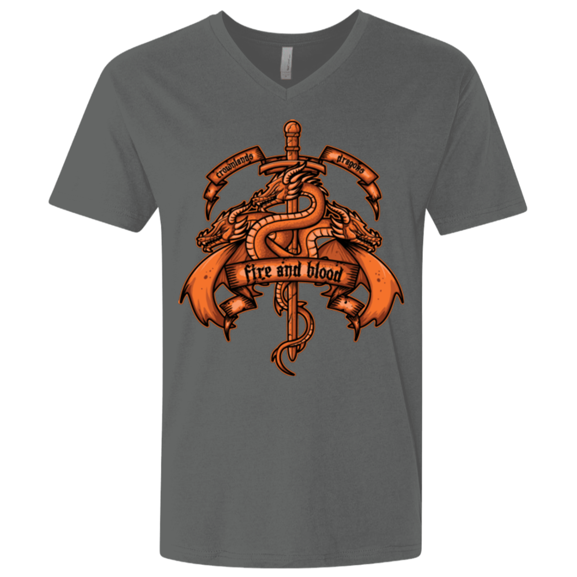 T-Shirts Heavy Metal / X-Small FIRE AND BLOOD Men's Premium V-Neck