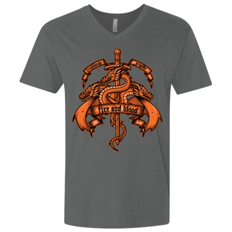 T-Shirts Heavy Metal / X-Small FIRE AND BLOOD Men's Premium V-Neck