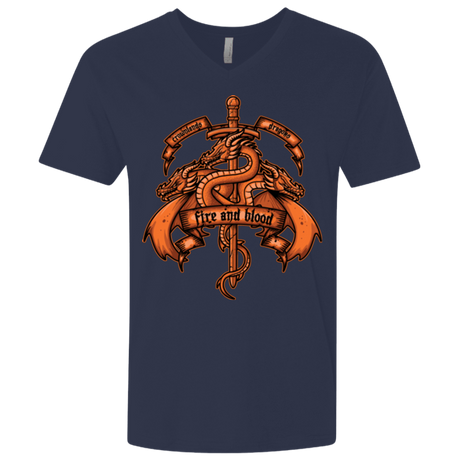 T-Shirts Midnight Navy / X-Small FIRE AND BLOOD Men's Premium V-Neck