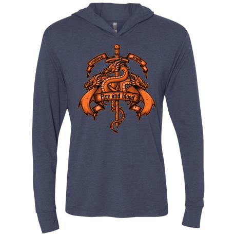 T-Shirts Vintage Navy / X-Small FIRE AND BLOOD Triblend Long Sleeve Hoodie Tee