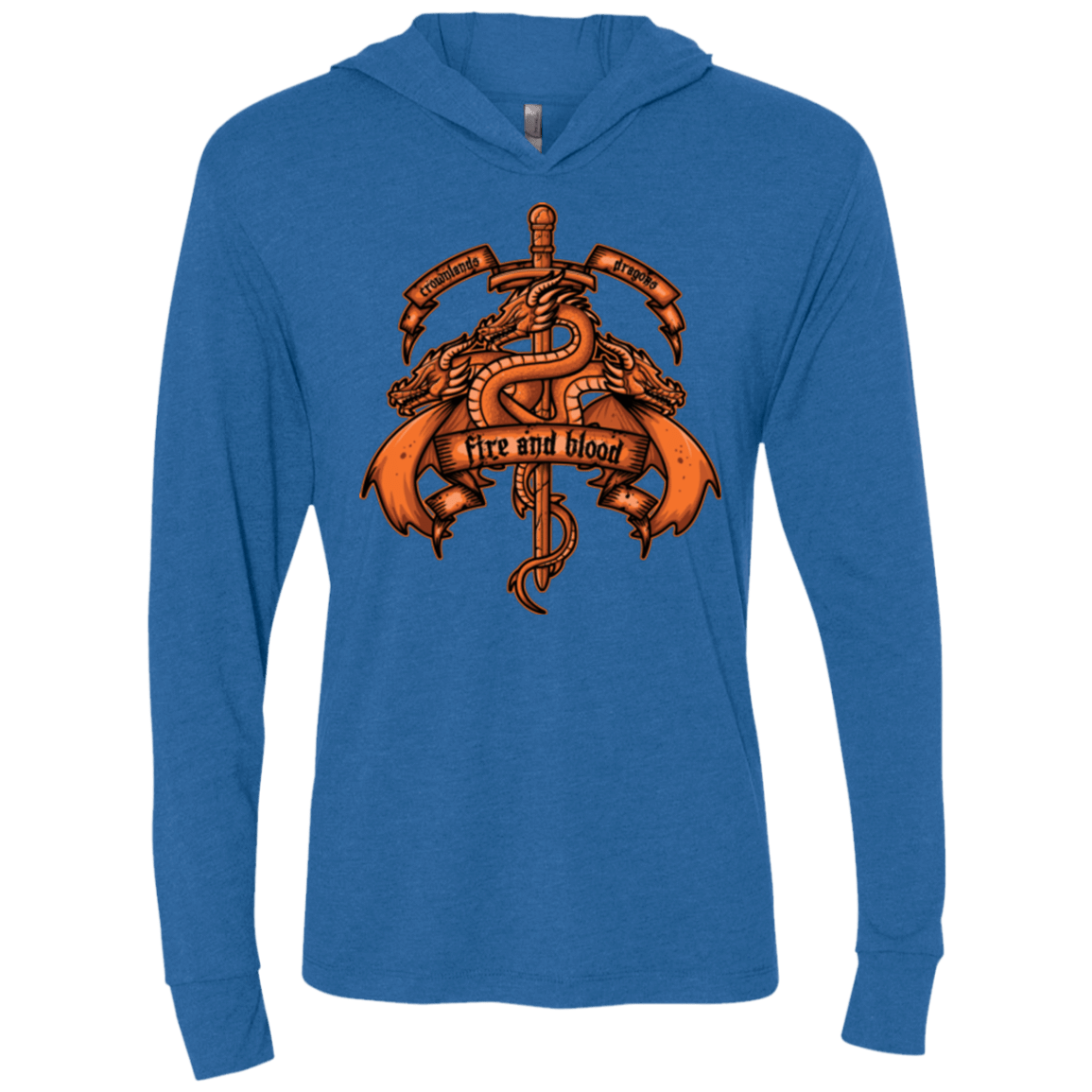 T-Shirts Vintage Royal / X-Small FIRE AND BLOOD Triblend Long Sleeve Hoodie Tee