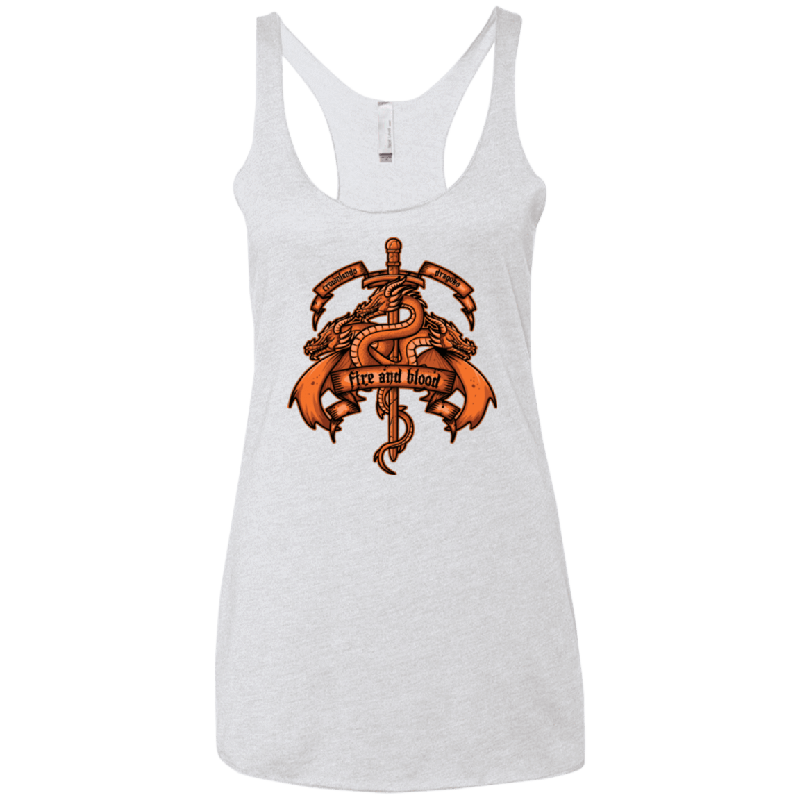 T-Shirts Heather White / X-Small FIRE AND BLOOD Women's Triblend Racerback Tank