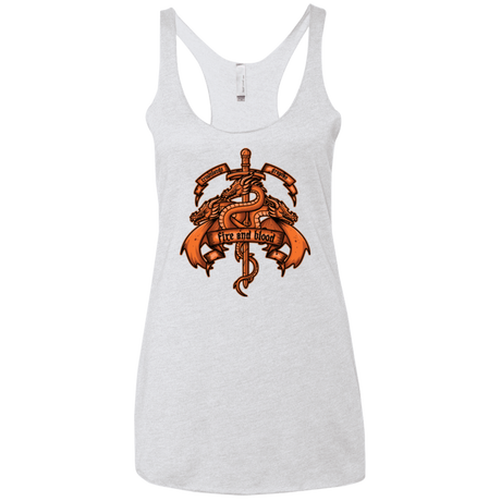 T-Shirts Heather White / X-Small FIRE AND BLOOD Women's Triblend Racerback Tank