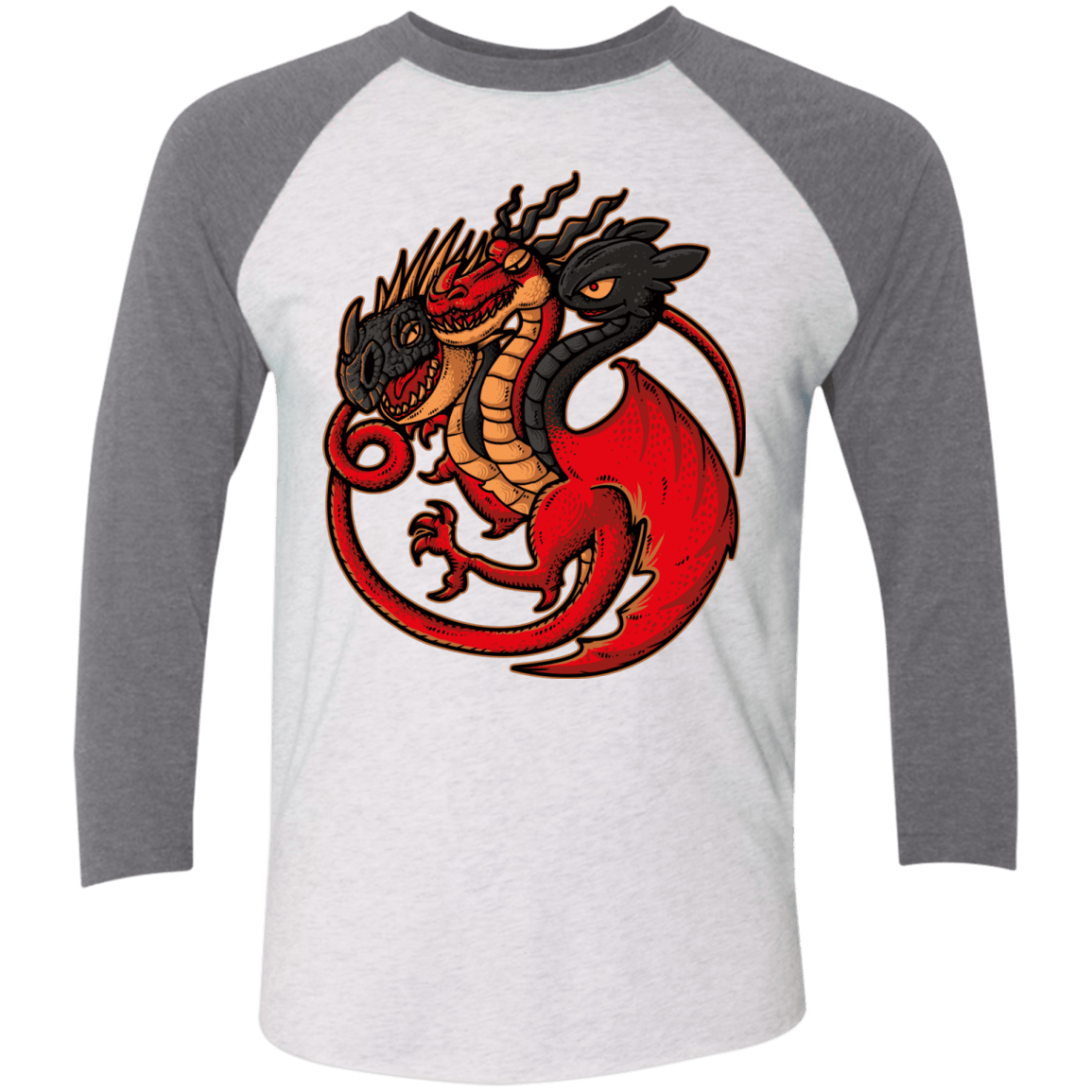 T-Shirts Heather White/Premium Heather / X-Small FIRE BLOOD AND TRAINING Triblend 3/4 Sleeve