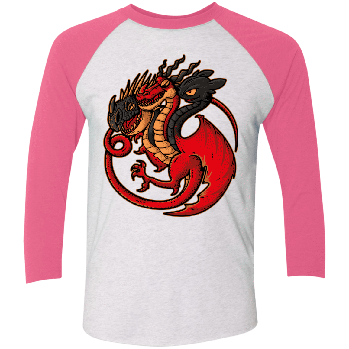 T-Shirts Heather White/Vintage Pink / X-Small FIRE BLOOD AND TRAINING Triblend 3/4 Sleeve