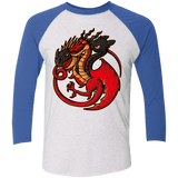 T-Shirts Heather White/Vintage Royal / X-Small FIRE BLOOD AND TRAINING Triblend 3/4 Sleeve