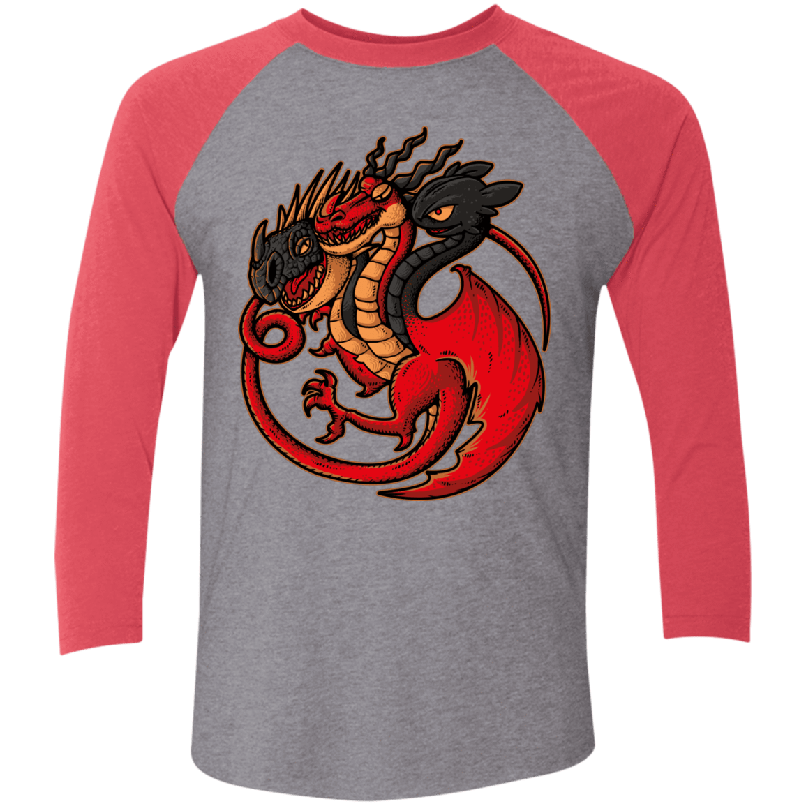 T-Shirts Premium Heather/ Vintage Red / X-Small FIRE BLOOD AND TRAINING Triblend 3/4 Sleeve