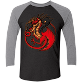 T-Shirts Vintage Black/Premium Heather / X-Small FIRE BLOOD AND TRAINING Triblend 3/4 Sleeve