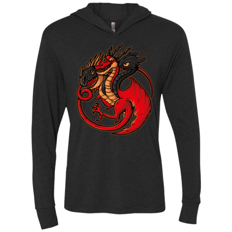 T-Shirts Vintage Black / X-Small FIRE BLOOD AND TRAINING Triblend Long Sleeve Hoodie Tee