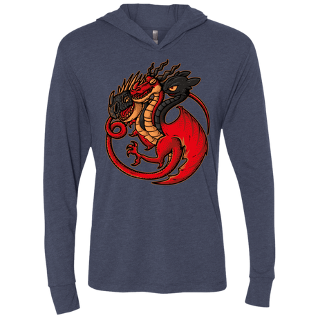 T-Shirts Vintage Navy / X-Small FIRE BLOOD AND TRAINING Triblend Long Sleeve Hoodie Tee