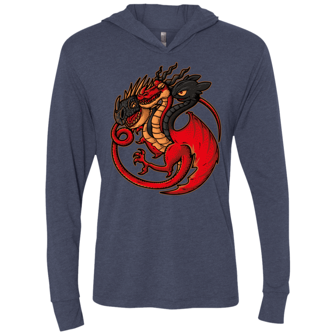T-Shirts Vintage Navy / X-Small FIRE BLOOD AND TRAINING Triblend Long Sleeve Hoodie Tee