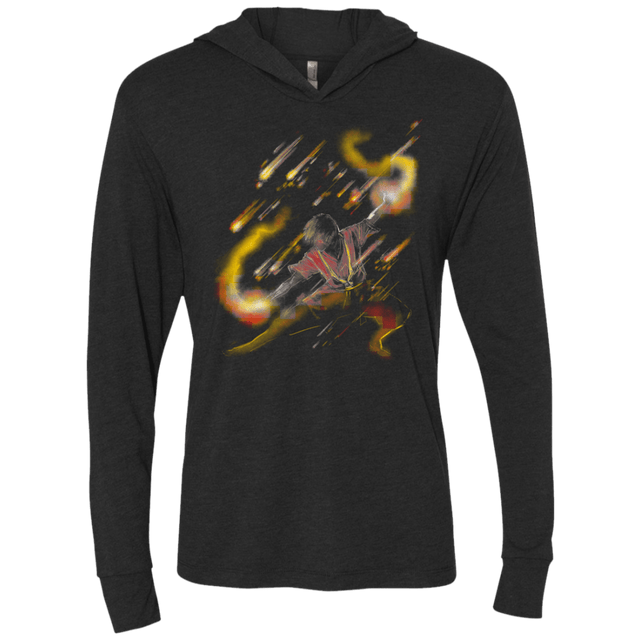 T-Shirts Vintage Black / X-Small Fire Dancer Triblend Long Sleeve Hoodie Tee