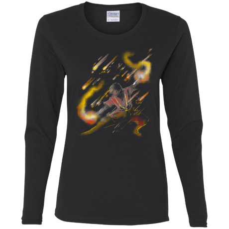 T-Shirts Black / S Fire Dancer Women's Long Sleeve T-Shirt