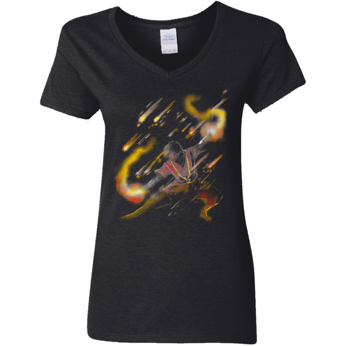 T-Shirts Black / S Fire Dancer Women's V-Neck T-Shirt