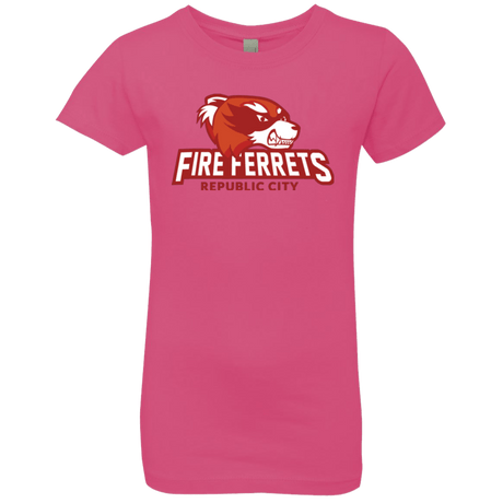 T-Shirts Hot Pink / YXS Fire Ferrets Girls Premium T-Shirt