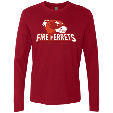 T-Shirts Cardinal / Small Fire Ferrets Men's Premium Long Sleeve