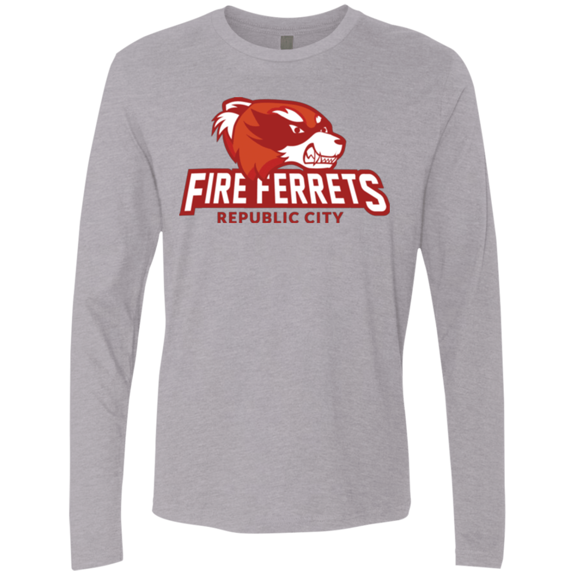 T-Shirts Heather Grey / Small Fire Ferrets Men's Premium Long Sleeve
