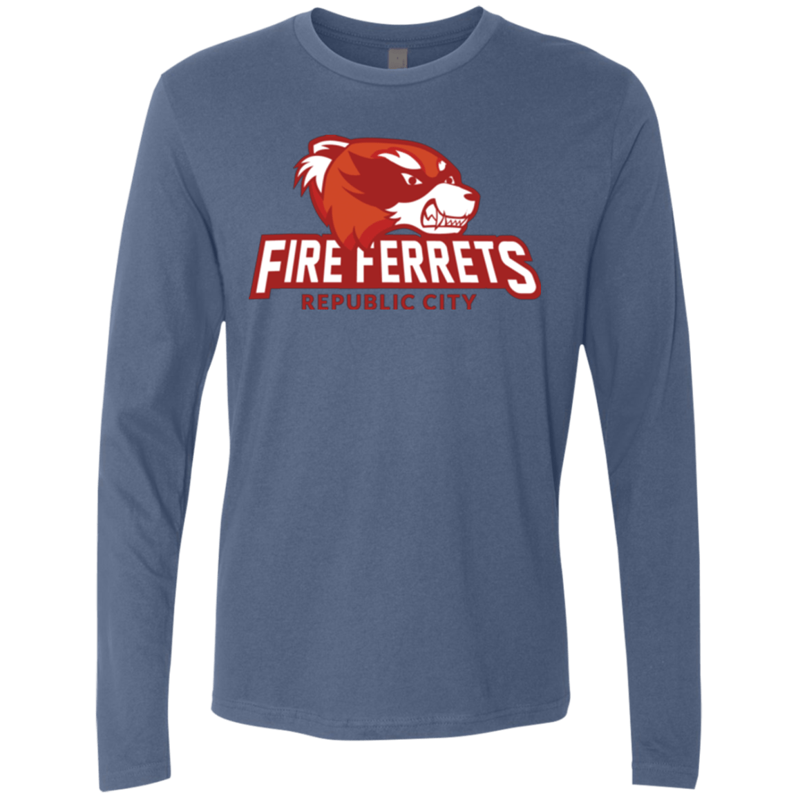 T-Shirts Indigo / Small Fire Ferrets Men's Premium Long Sleeve