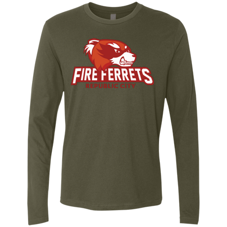 T-Shirts Military Green / Small Fire Ferrets Men's Premium Long Sleeve