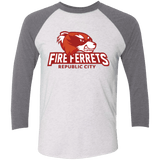 T-Shirts Heather White/Premium Heather / X-Small Fire Ferrets Triblend 3/4 Sleeve