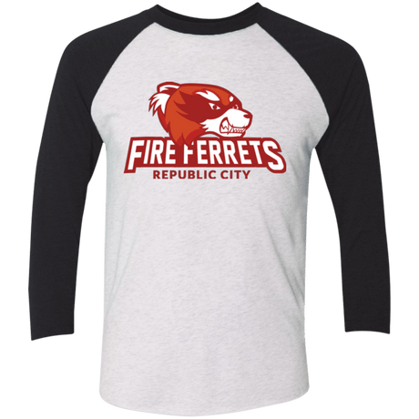 T-Shirts Heather White/Vintage Black / X-Small Fire Ferrets Triblend 3/4 Sleeve