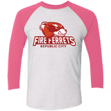 T-Shirts Heather White/Vintage Pink / X-Small Fire Ferrets Triblend 3/4 Sleeve