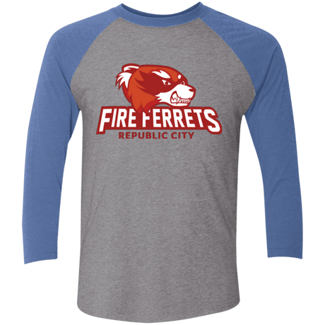 T-Shirts Premium Heather/ Vintage Royal / X-Small Fire Ferrets Triblend 3/4 Sleeve